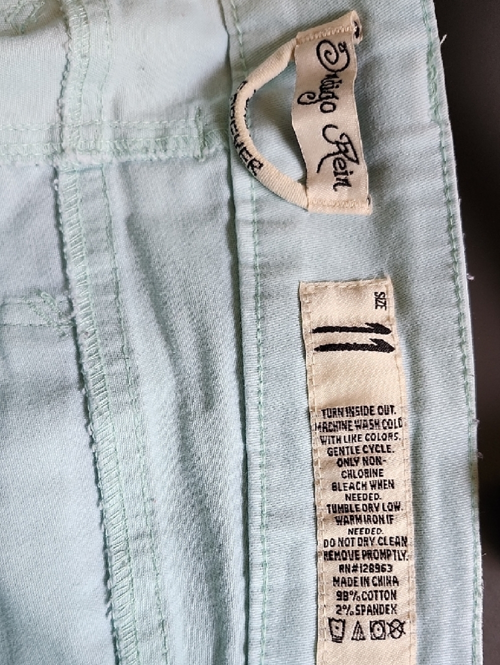 4/$20 Indigo Rein Women's Mint Green Cotton Shorts - Picture 6 of 6